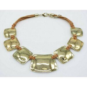 St Thomas Gold Graduated Disc Statement Necklace